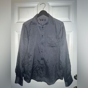 Men’s striped button down formal dress shirt